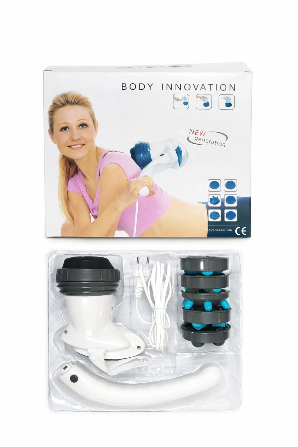 Body Innovation,Body Innovation Handmassagegerät mit 5 Massageaufsätzen